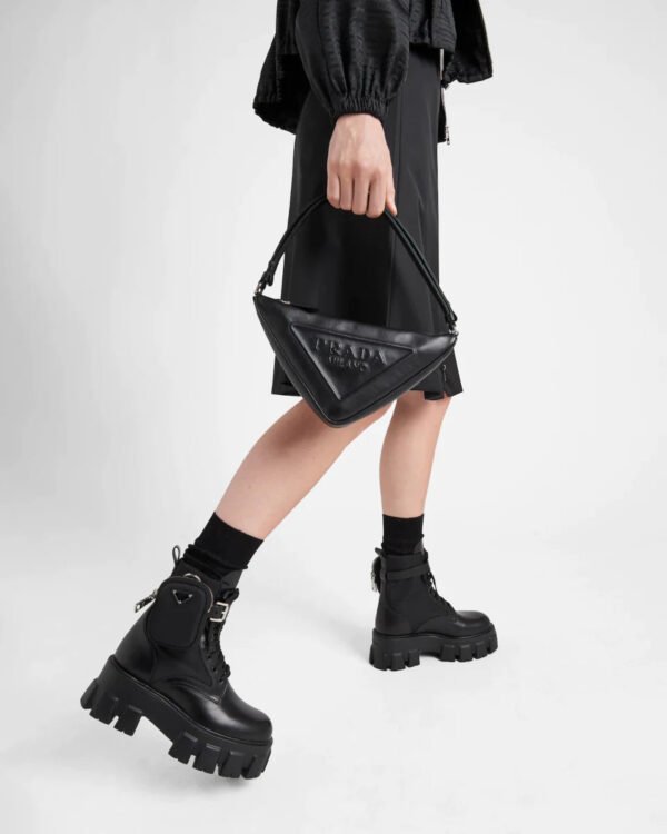 Monolith leather and Re-Nylon boots with pouch - Lux Studios